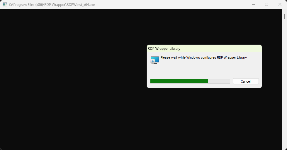 MSI installer completion screen